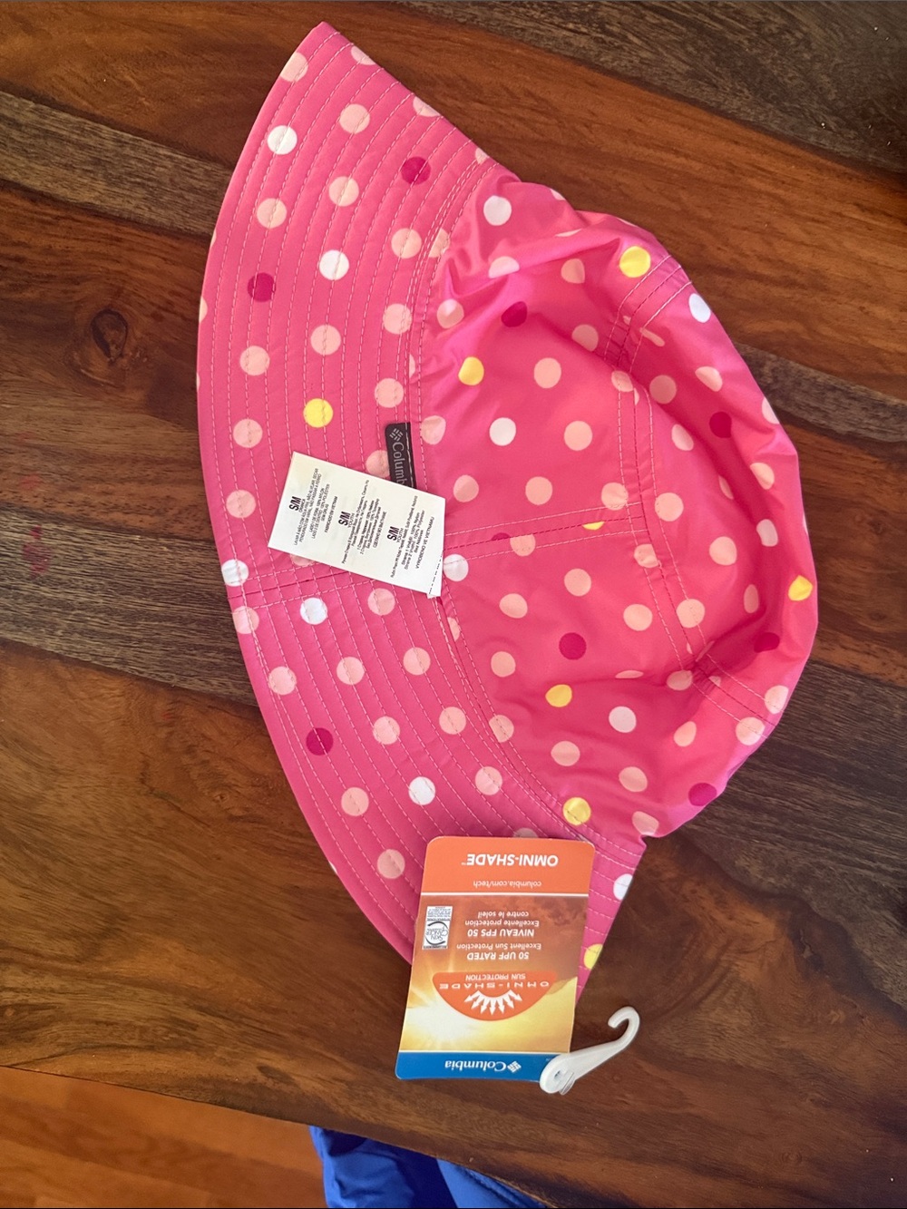 Columbia Girls Pink Polka Dot Sun Hat